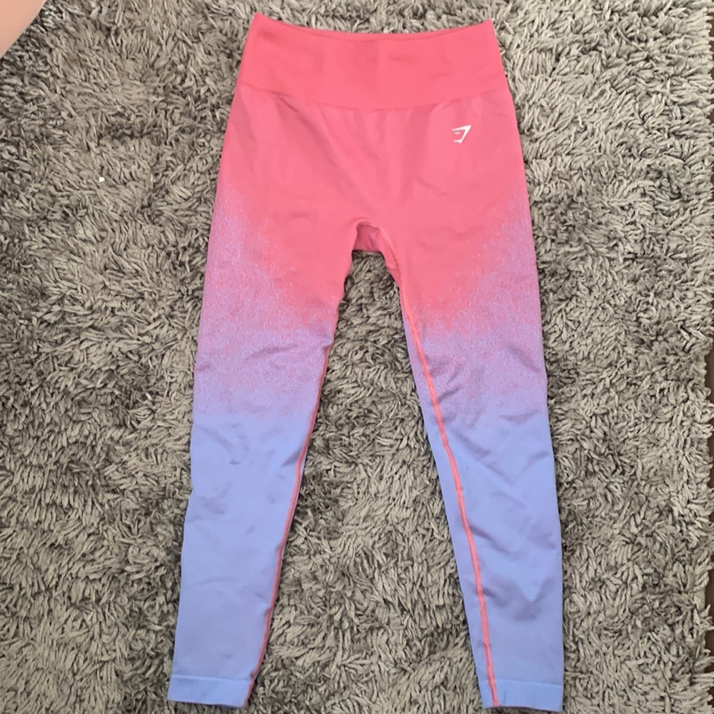Gymshark Pink and Blue Gradient Athletic Leggings